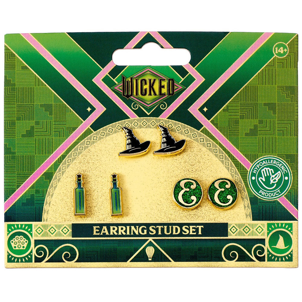 Wicked Elphaba Stud Earrings Set: 3 - Jewellery By Wicked