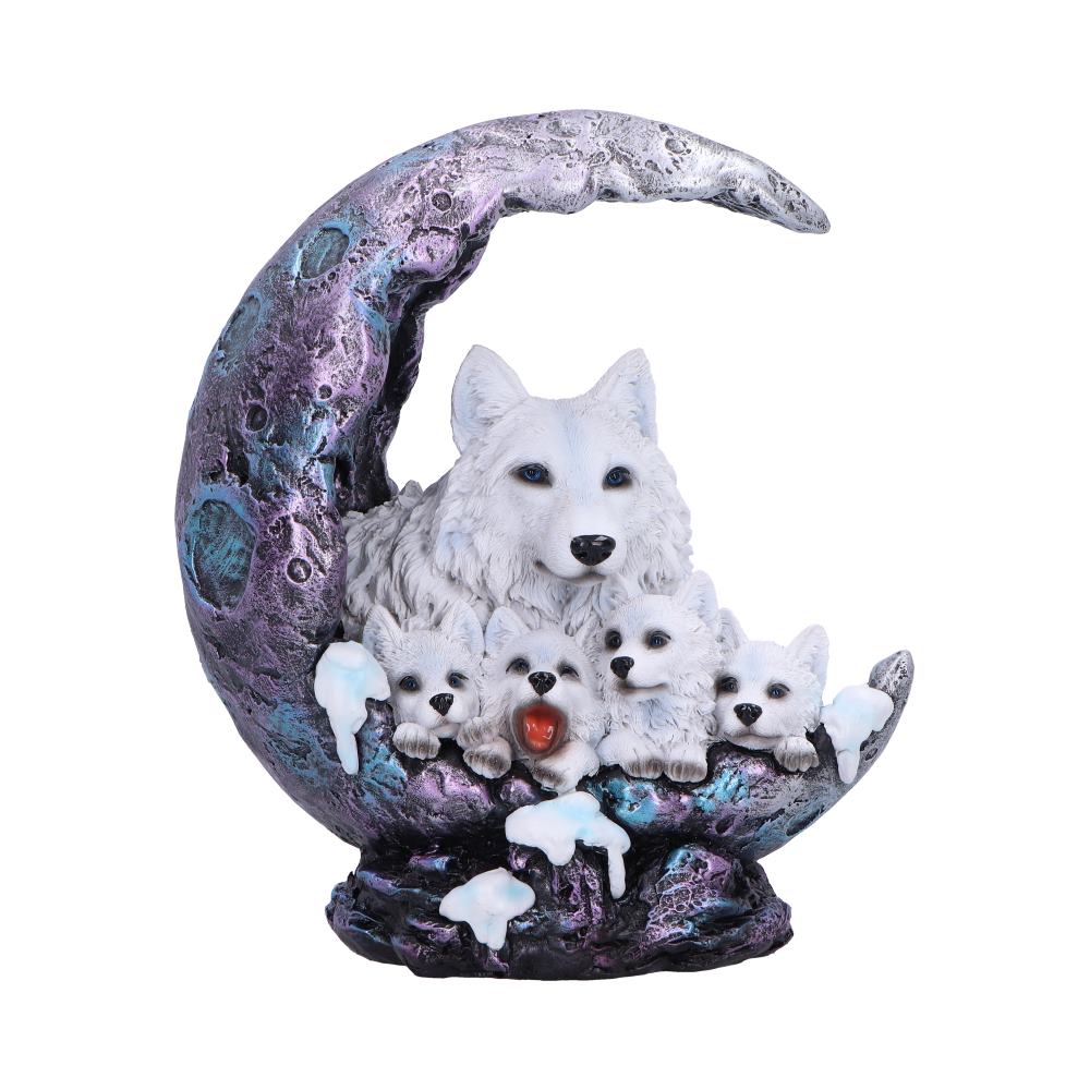 Winter Moon Wolf Ornament with LED: 2 - Figurines Medium (15-29cm) By NN Designs