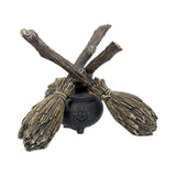 Witch Wiccan Witchcraft Broomstick Crystal Ball Holder: 4 - Crystal Balls & Holders By NN Designs