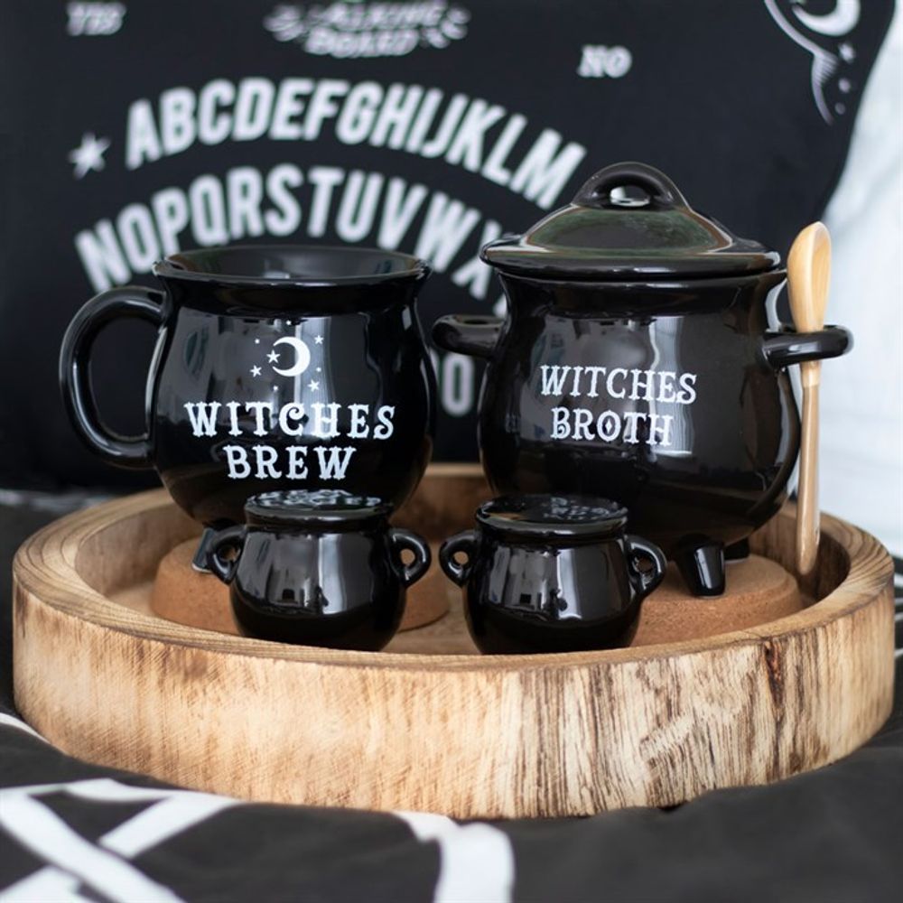 Witches Broth Cauldron Soup Bowl with Broom Spoon: 5 - Bowls By Gift Moments