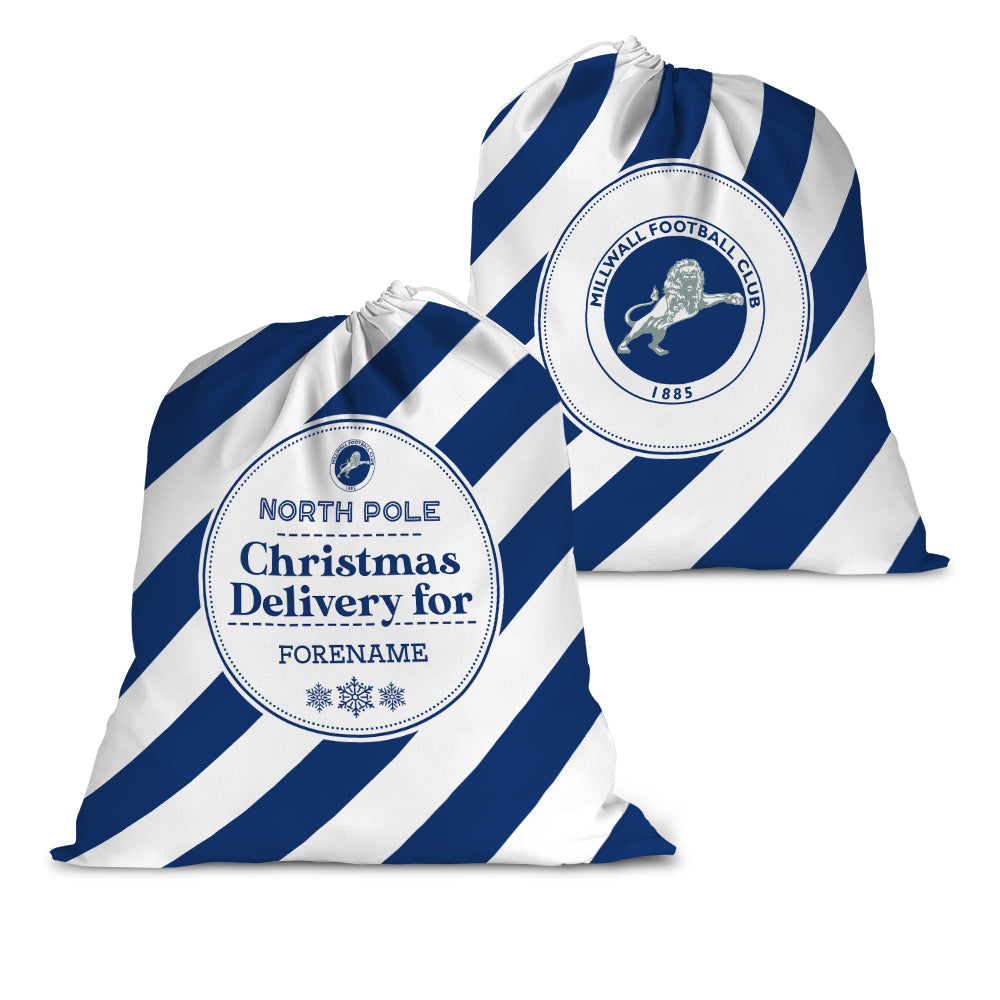 Personalised Millwall FC Christmas Delivery Santa Sack - Christmas at Gift Moments