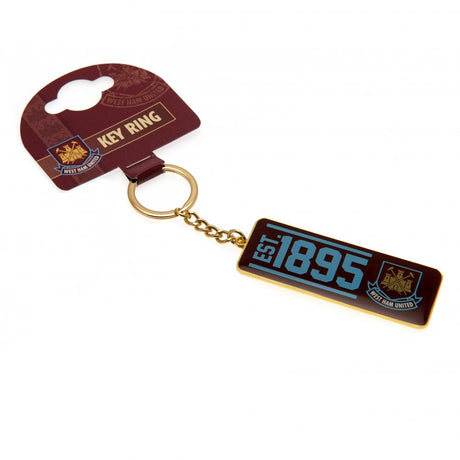 West Ham United FC Keyring EST - Founding Year Design - Keyrings at Gift Moments