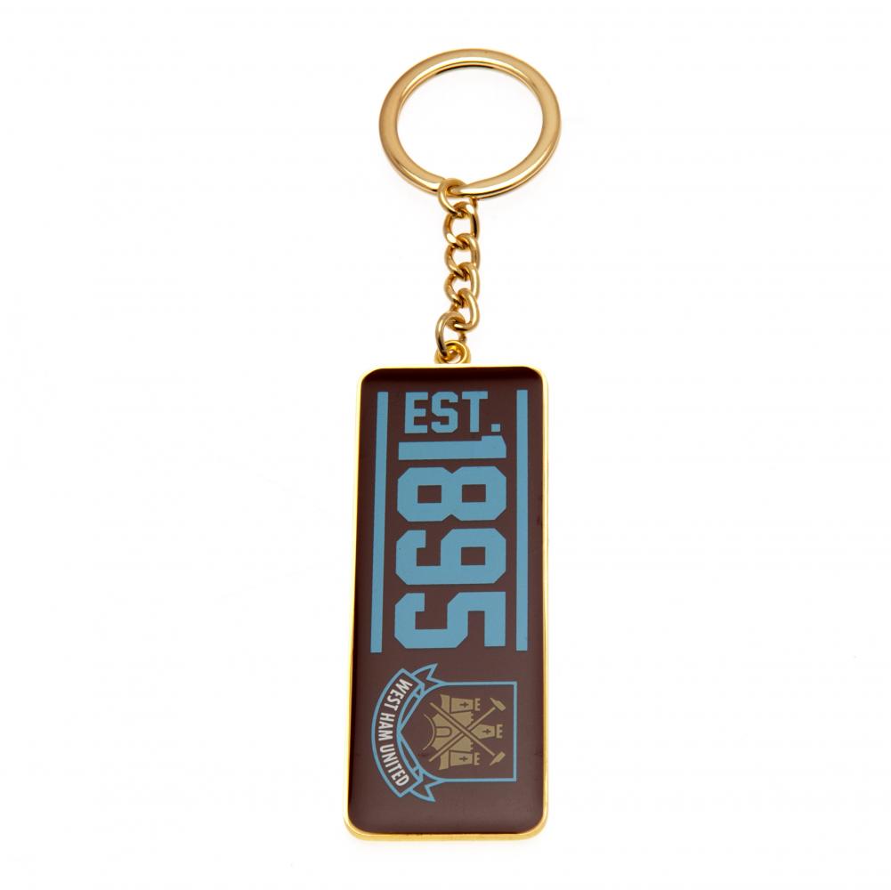 West Ham United FC Keyring EST - Founding Year Design - Keyrings at Gift Moments