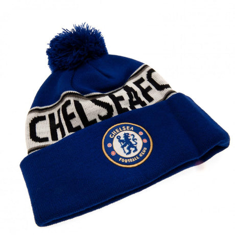 Chelsea FC Ski Hat TX - Royal Blue Beanie with Crest - Caps & Hats at Gift Moments