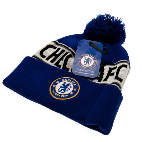 Chelsea FC Ski Hat TX - Royal Blue Beanie with Crest - Caps & Hats at Gift Moments