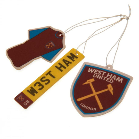 West Ham United FC 3pk Air Freshener - Car Accessories at Gift Moments