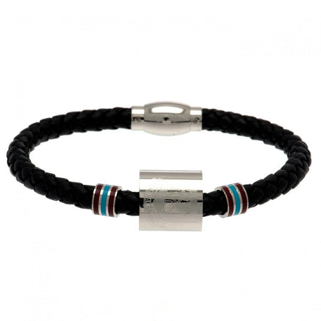 West Ham United FC Colour Ring Leather Bracelet - Jewellery at Gift Moments