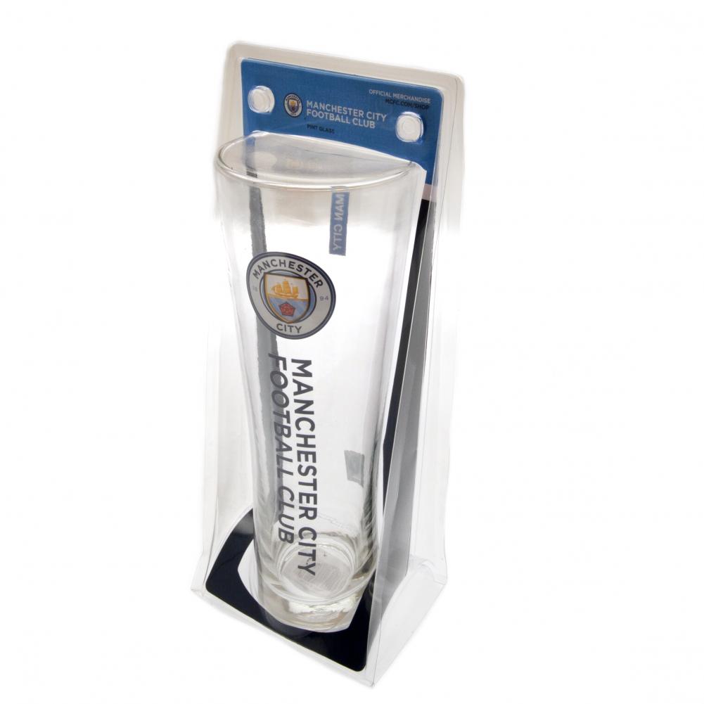 Manchester City FC Tall Beer Glass - Glassware at Gift Moments