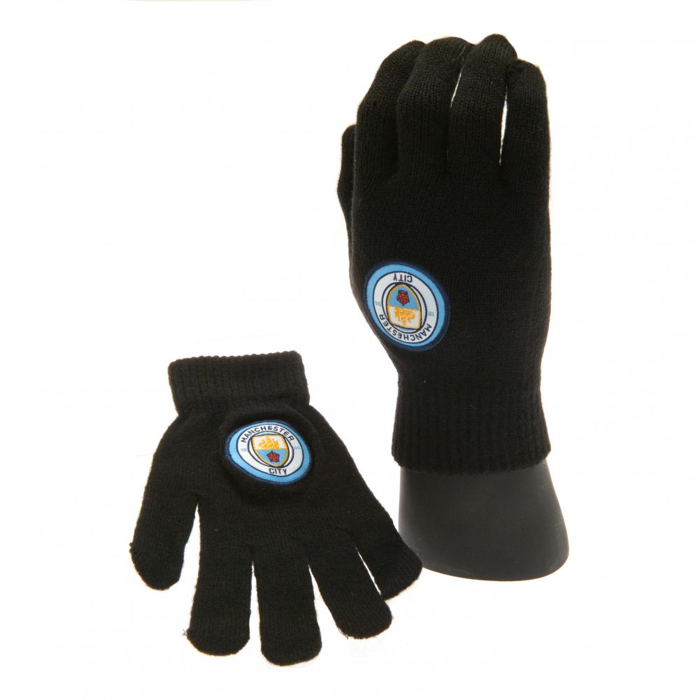 Manchester City FC Knitted Gloves Junior - Gloves at Gift Moments