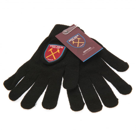 West Ham United FC Knitted Gloves for Juniors - Gloves at Gift Moments