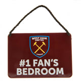 West Ham United FC Bedroom Sign No1 Fan - Bedroom at Gift Moments