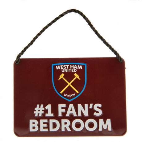 West Ham United FC Bedroom Sign No1 Fan - Bedroom at Gift Moments