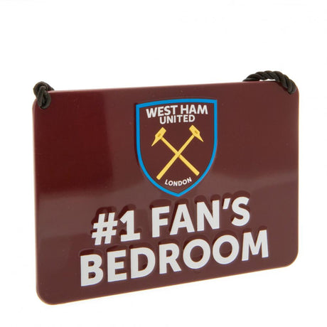 West Ham United FC Bedroom Sign No1 Fan - Bedroom at Gift Moments