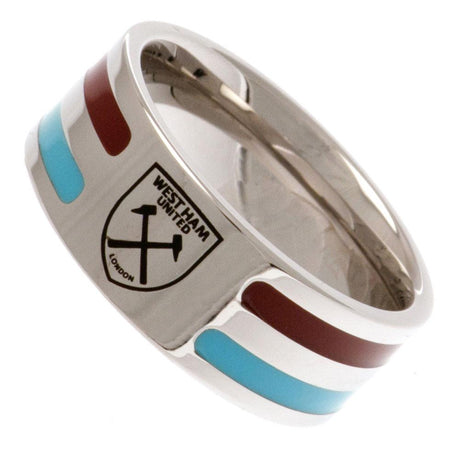 West Ham United FC Colour Stripe Ring Medium - Jewellery at Gift Moments