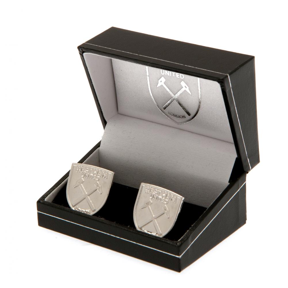 West Ham United FC Silver Plated Cufflinks: 1 - Cufflinks & Tie Slides By West Ham United