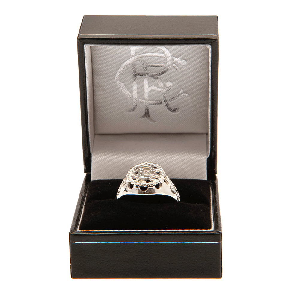 Rangers FC Sterling Silver Crest Ring - Medium Size - Jewellery at Gift Moments