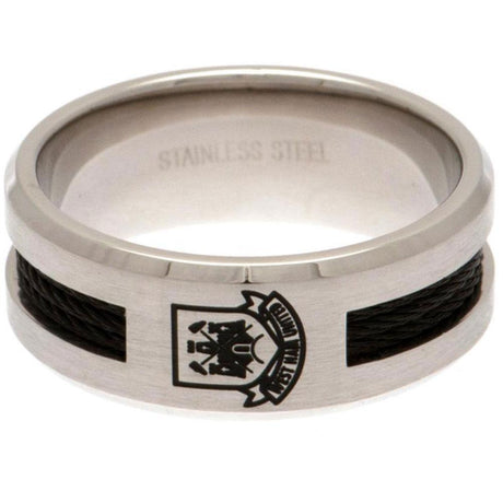 West Ham United FC Black Inlay Ring Medium CT - Jewellery at Gift Moments