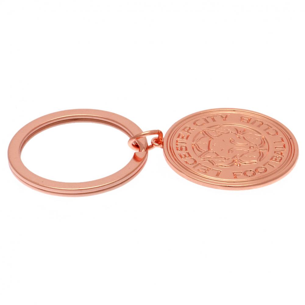 Leicester City FC Rose Gold Crest Keyring - Keyrings at Gift Moments