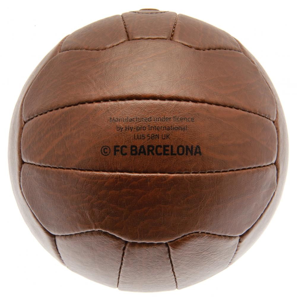 FC Barcelona Faux Leather Football - Retro Style Heritage Ball - Balls at Gift Moments