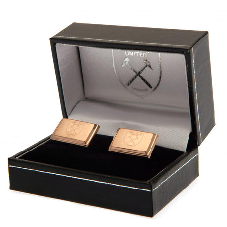 West Ham United FC Rose Gold Plated Cufflinks - Cufflinks & Tie Slides at Gift Moments