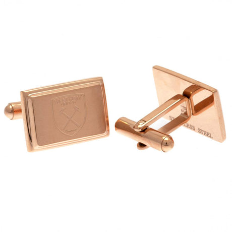 West Ham United FC Rose Gold Plated Cufflinks - Cufflinks & Tie Slides at Gift Moments