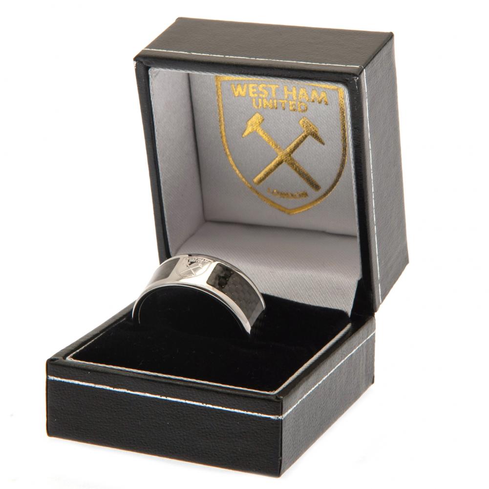 West Ham United FC Carbon Fibre Ring Medium - Jewellery at Gift Moments