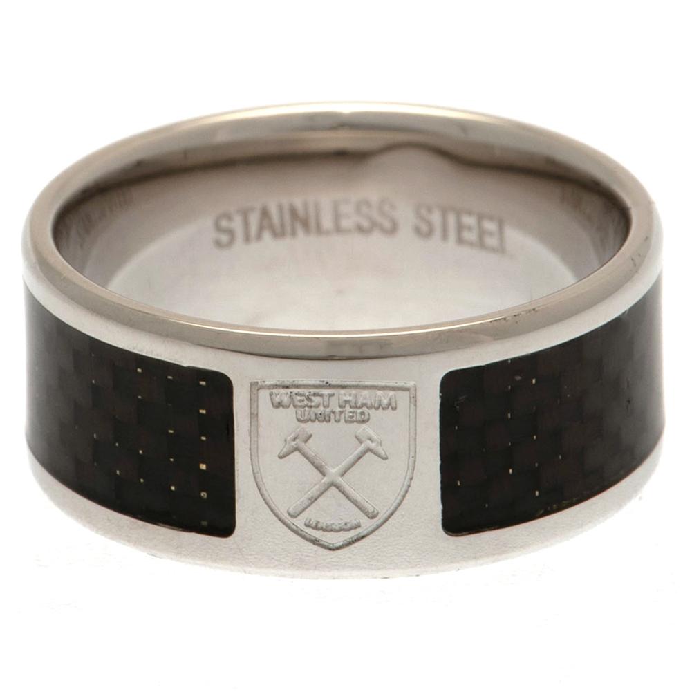 West Ham United FC Carbon Fibre Ring Medium - Jewellery at Gift Moments