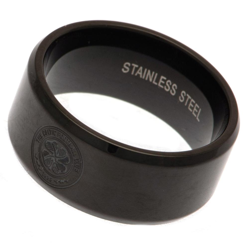 Celtic FC Black IP Ring - Small - Jewellery at Gift Moments