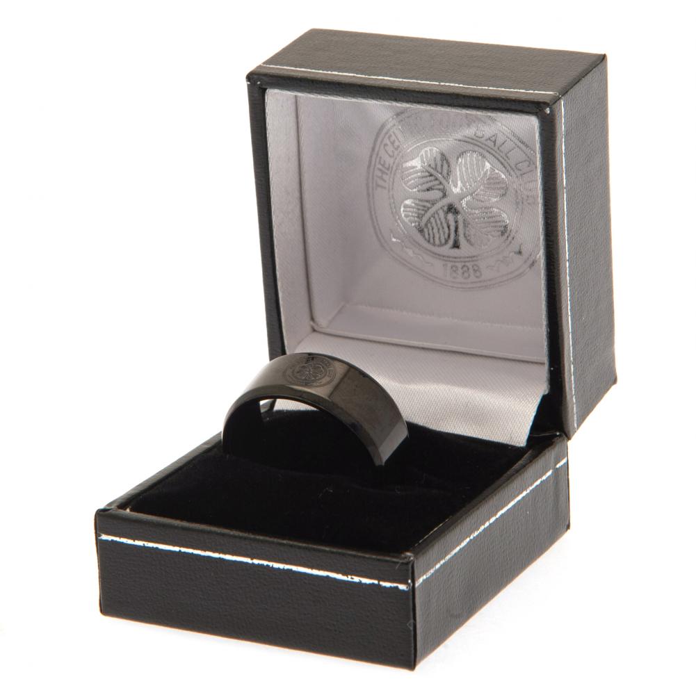 Celtic FC Black IP Ring - Small - Jewellery at Gift Moments