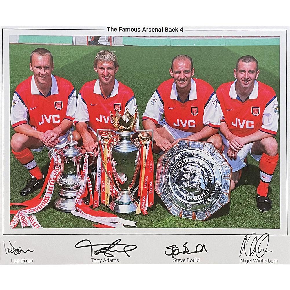 Arsenal FC Famous Back 4 Signed Framed Print - Signed Memorabilia at Gift Moments