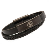 Arsenal FC Black Leather Bracelet: 1 - Jewellery By Arsenal