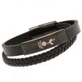 Tottenham Hotspur FC Black IP Leather Bracelet - Jewellery at Gift Moments