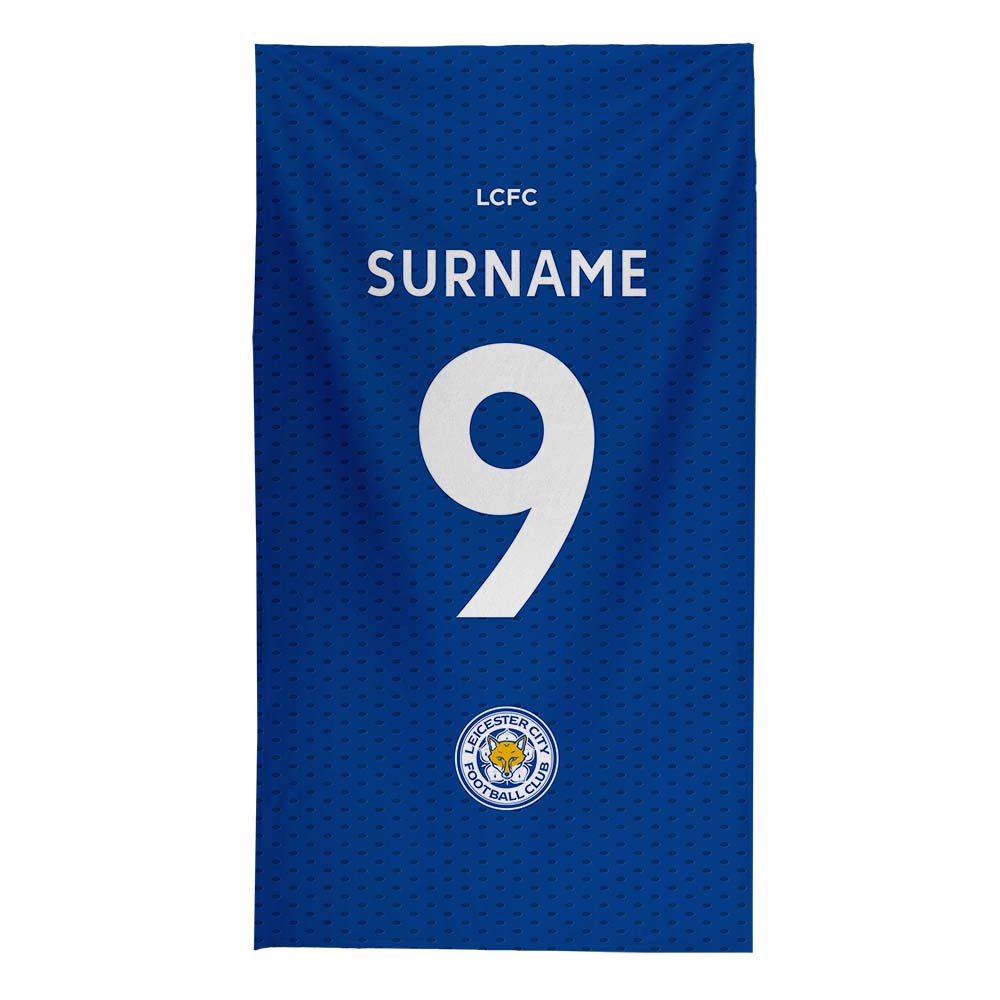 Personalised Leicester City FC Back of Shirt Beach Towel - Towels at Gift Moments