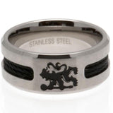 Chelsea FC Black Inlay Ring Large - Jewellery at Gift Moments