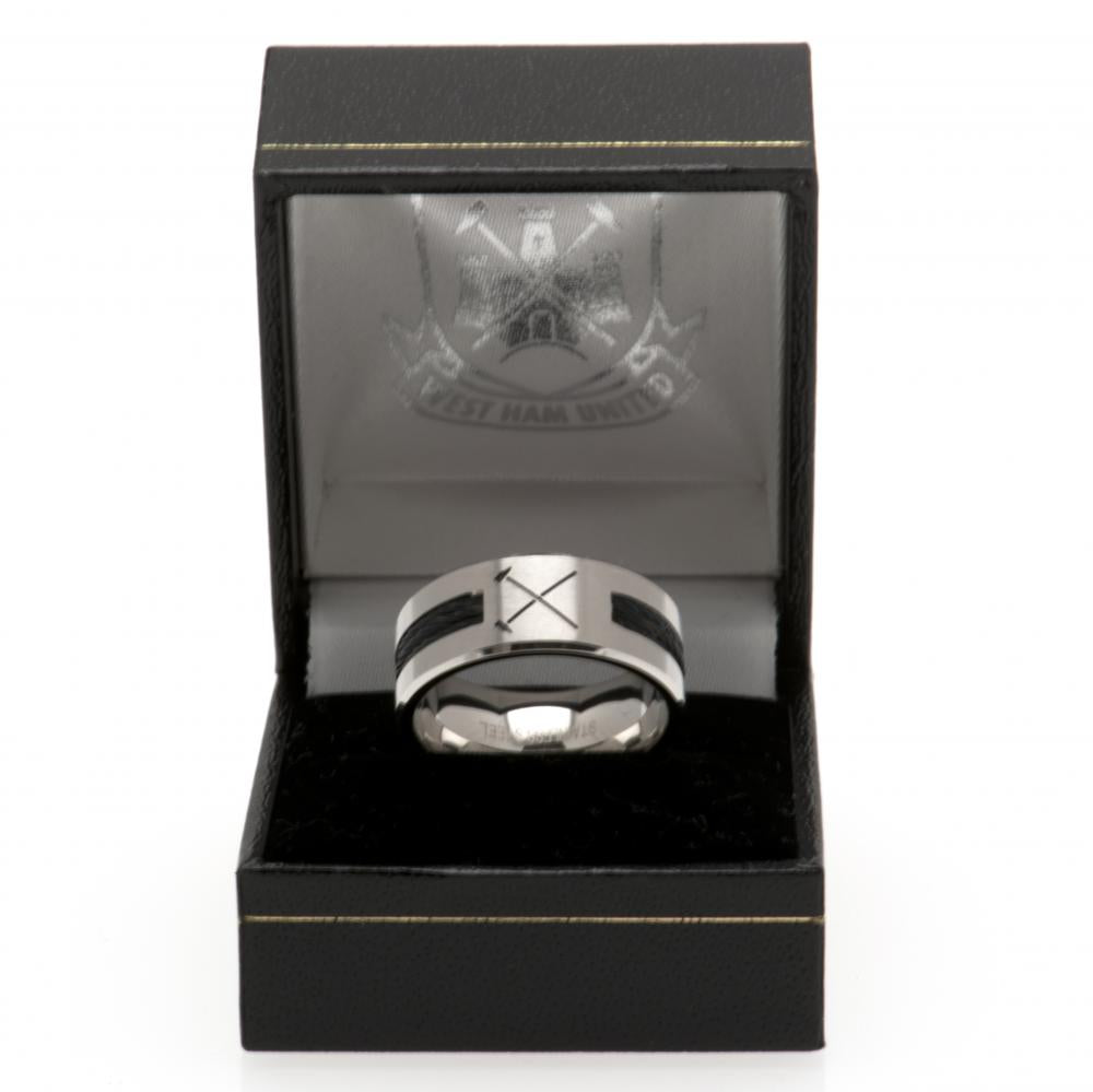 West Ham United FC Black Inlay Ring Small HM - Jewellery at Gift Moments