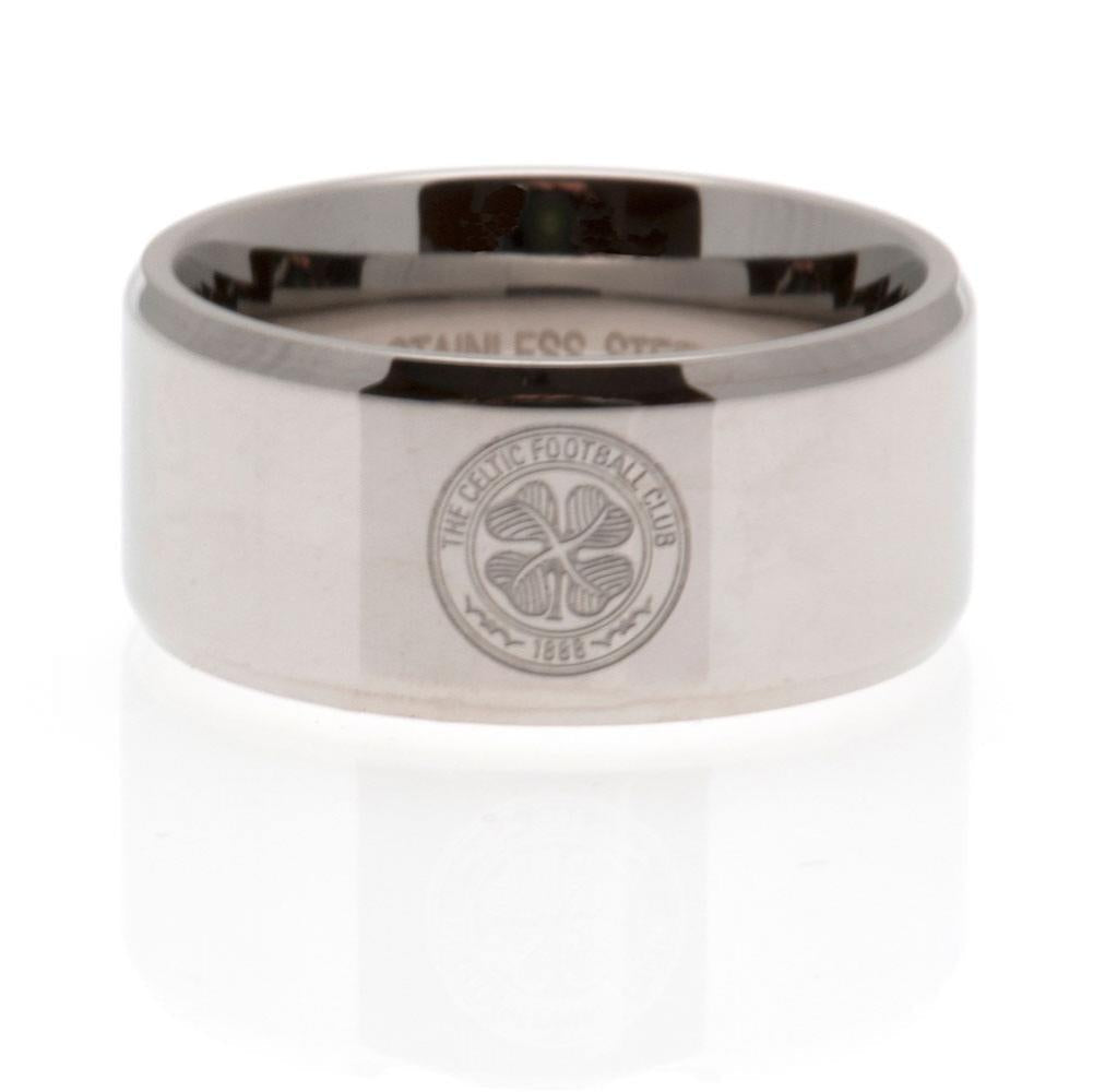 Celtic FC Band Ring Large - Classic Chrome Finish - Jewellery at Gift Moments