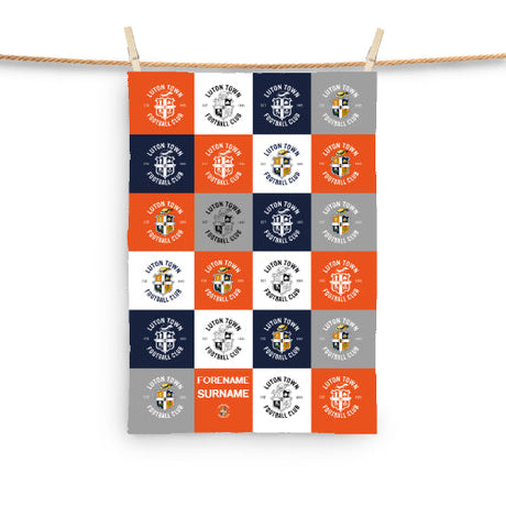 Personalised Luton Town FC Chequered Tea Towel - Tea Towels at Gift Moments