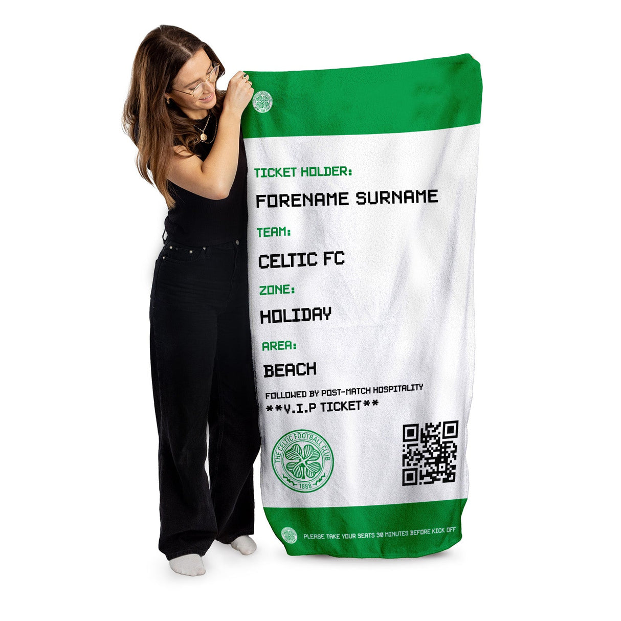 Personalised Celtic FC Ticket Beach Towel - Towels at Gift Moments