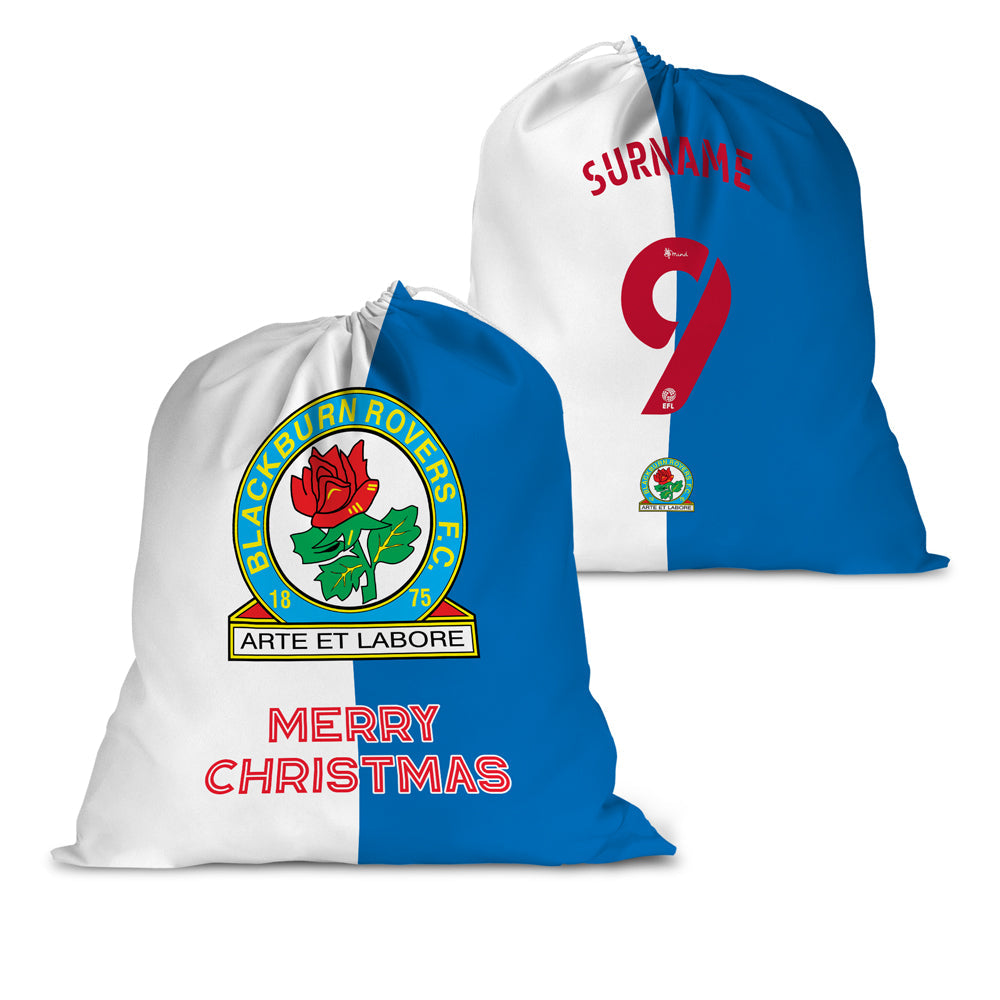 Personalised Blackburn Rovers FC Shirt Santa Sack - Christmas at Gift Moments