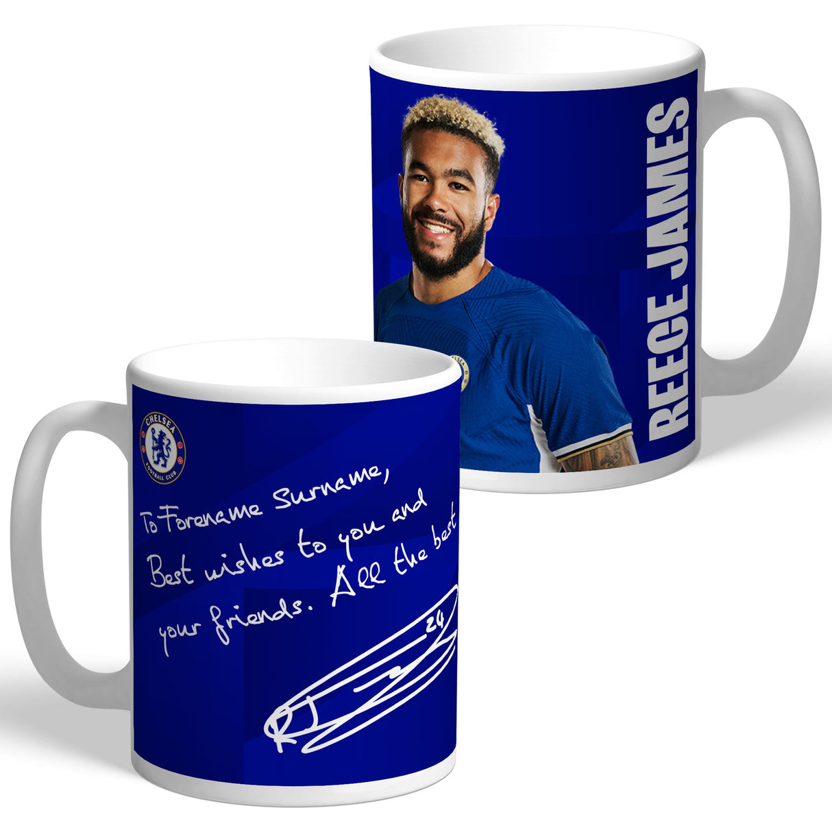 Personalised Chelsea FC James Autograph Mug: 1 - Mugs By Chelsea