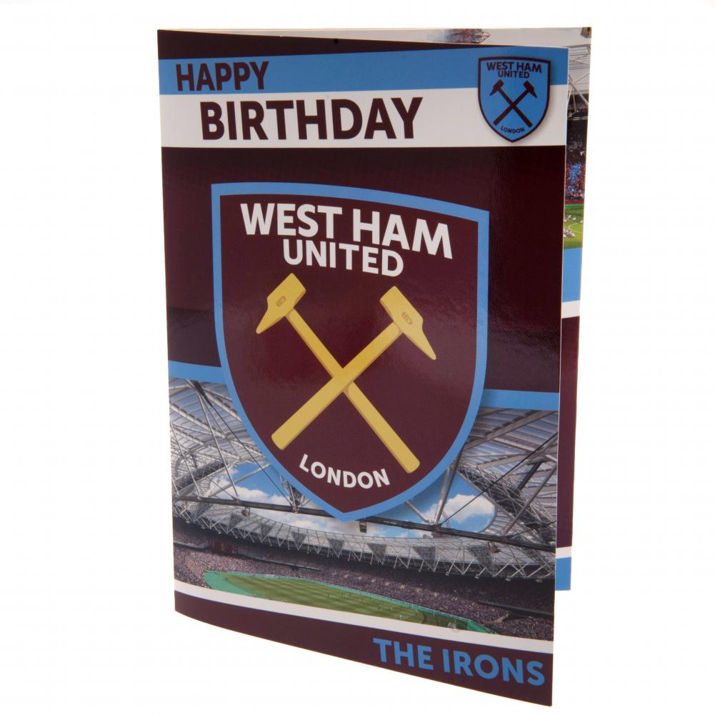 West Ham United FC Musical Birthday Card - Greeting Cards at Gift Moments