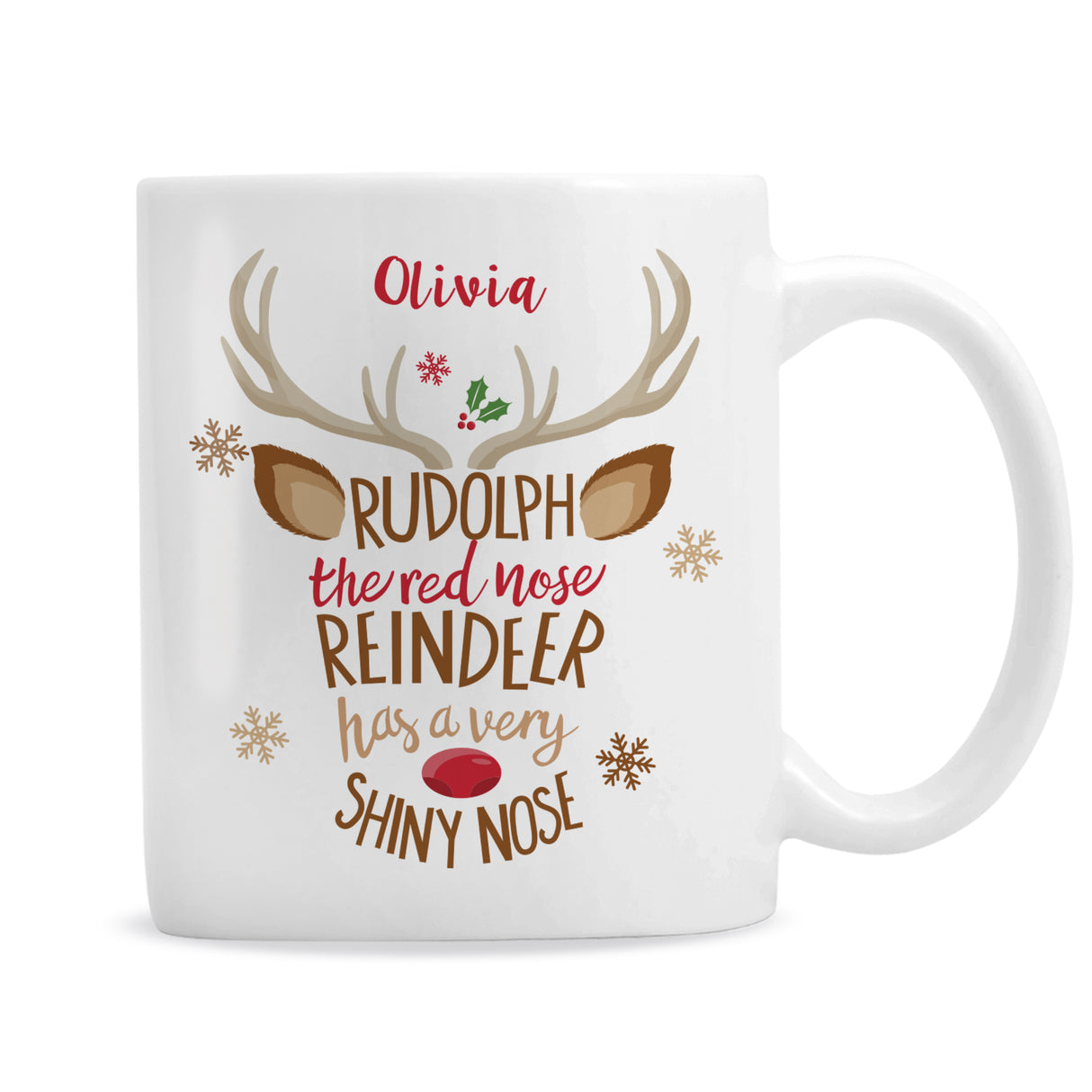 Personalised Rudolph the Red-Nosed Reindeer Mug - Mugs at Gift Moments