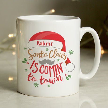 Personalised Santa Claus Is Comin To Town Mug - Mugs at Gift Moments