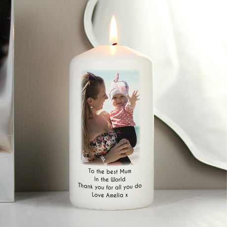 Photo Upload Pillar Candle - Gift Moments