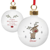 Personalised Little Reindeer Christmas Bauble: 4 - Christmas Baubles By Gift Moments