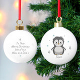 Personalised Pebbles the Penguin Bauble - Christmas Baubles at Gift Moments