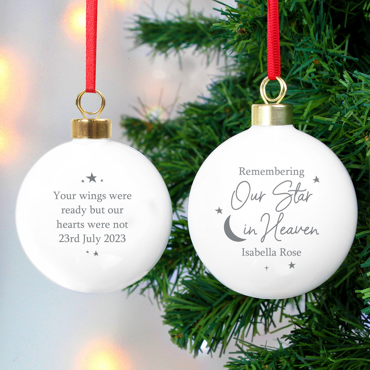 Personalised Our Star in Heaven Bauble - Christmas Baubles at Gift Moments