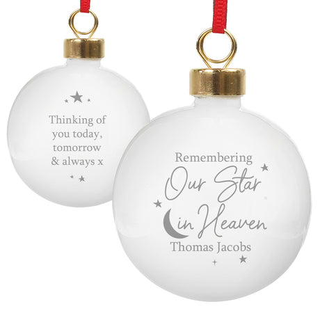 Personalised Our Star in Heaven Bauble - Christmas Baubles at Gift Moments