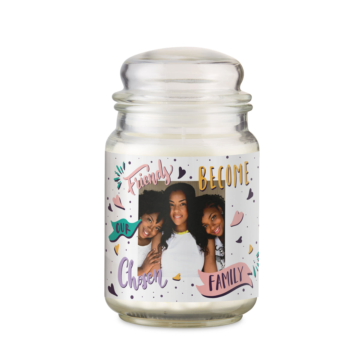 Personalised Chosen Family Photo Upload Large Scented Jar Candle - Candles at Gift Moments