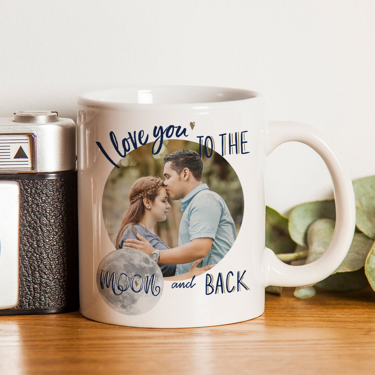 Personalised Moon & Back Photo Upload Mug - Mugs at Gift Moments